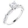 10K White 4.5x4.5 mm Square Cubic Zirconia and .20 CTW Diamond Engagement Ring Ref 4738091